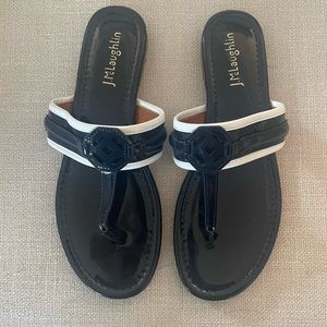 J. McLaughlin Women’s sandals, navy and white, size 8